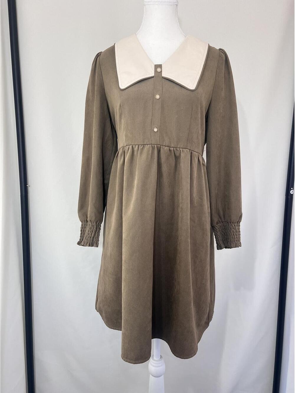 Long Sleeve Dress Peter Pan Collar Cottagecore Women's Small